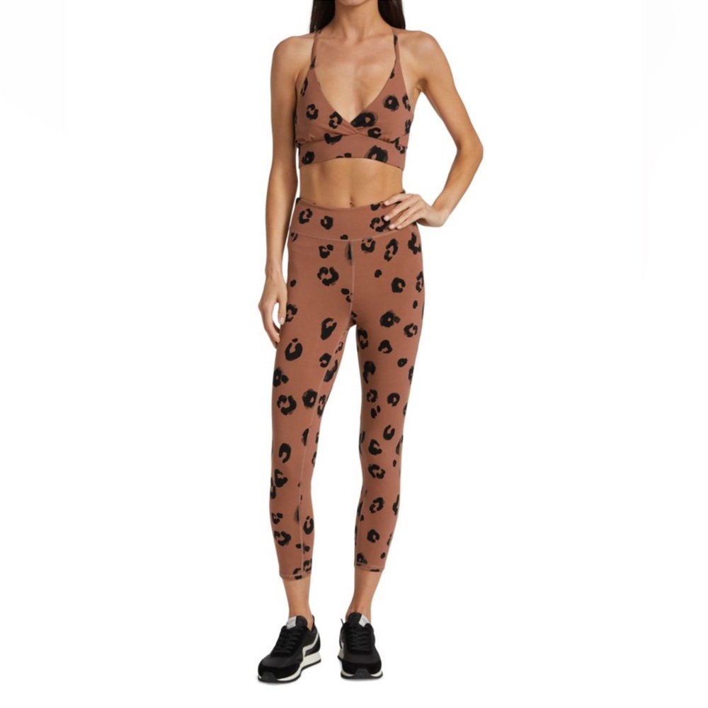 Splendid Brown Leopard Print Activewear Set